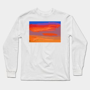 Abstract Coastal Sunset Long Sleeve T-Shirt